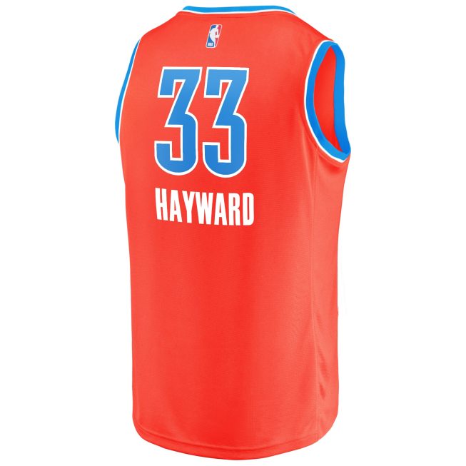 Gordon Hayward Oklahoma City Thunder Fanatics Youth Fast Break Replica Player Jersey - Statement Edition - Orange - Image 3