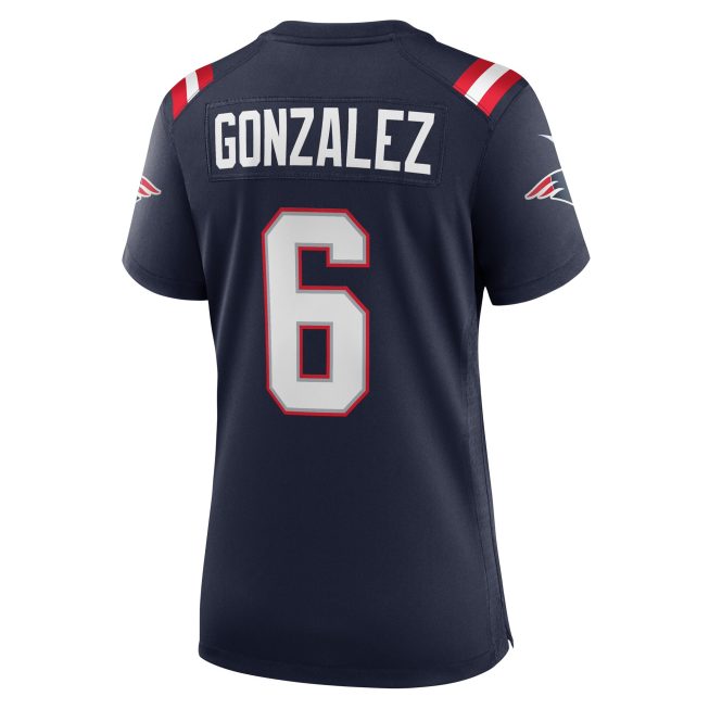 Christian Gonzalez New England Patriots Women's Team Game Jersey - Navy - Image 3