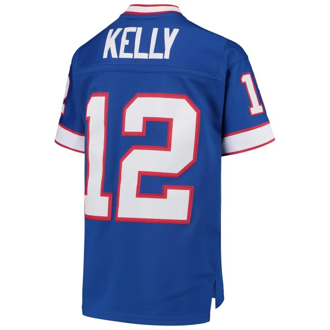 Jim Kelly Buffalo Bills Mitchell & Ness Youth 1990 Legacy Retired Player Jersey - Royal - Image 3
