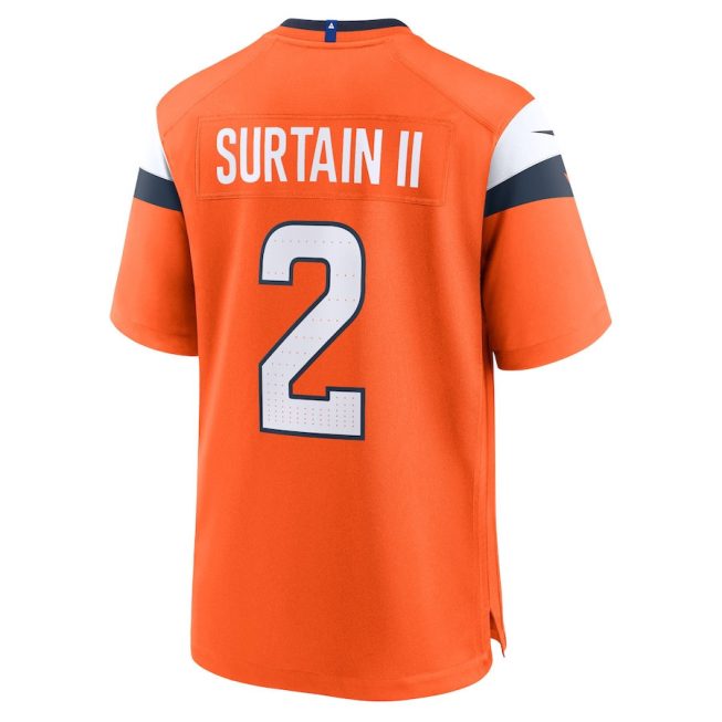 Patrick Surtain II 2 Denver Broncos Game Men Jersey - Orange - Image 3