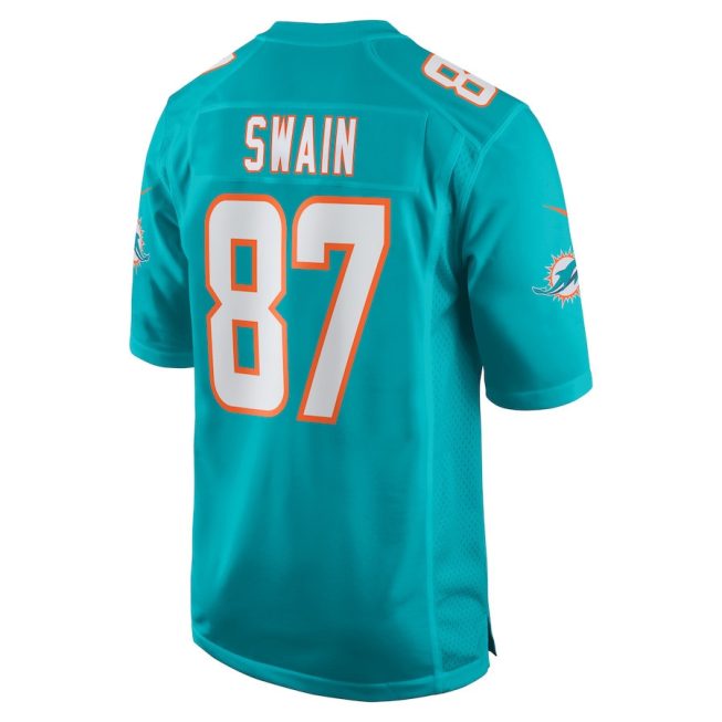 Freddie Swain 87 Miami Dolphins Game Men Jersey - Aqua - Image 3