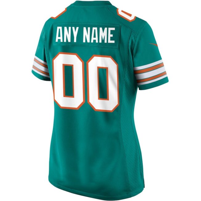 Miami Dolphins Women Alternate Custom Game Jersey - Aqua - Image 3