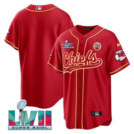 Kansas City Chiefs Super Bowl LVII Patch Men Jersey - Red