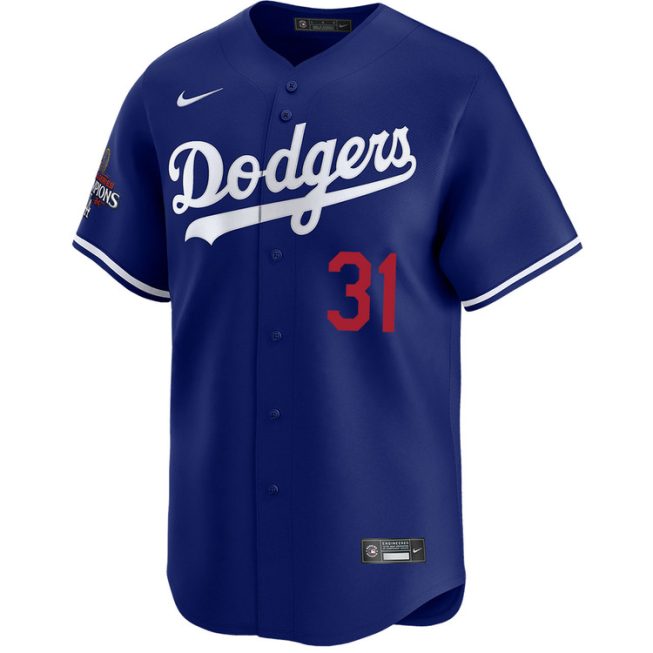 Tyler Glasnow Los Angeles Dodgers Alternate Royal Limited World Series Champions Jersey - Image 3