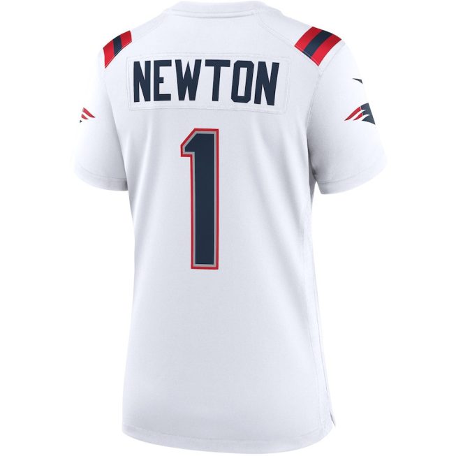 Cam Newton 1 New England Patriots Women Game Jersey - White - Image 3