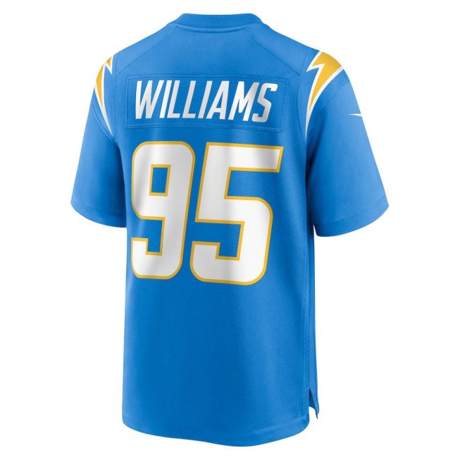 Nicholas Williams 95 Los Angeles Chargers Men Game Jersey - Powder Blue - Image 3