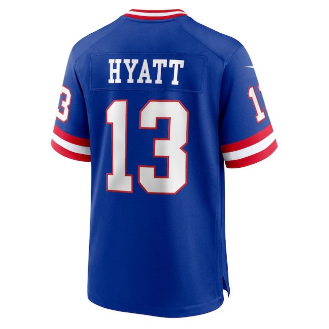 Jalin Hyatt 13 New York Giants Men Team Game Jersey - Royal - Image 3