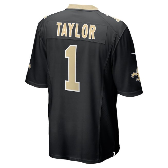 Alontae Taylor 1 New Orleans Saints Men Team Game Jersey - Black - Image 3