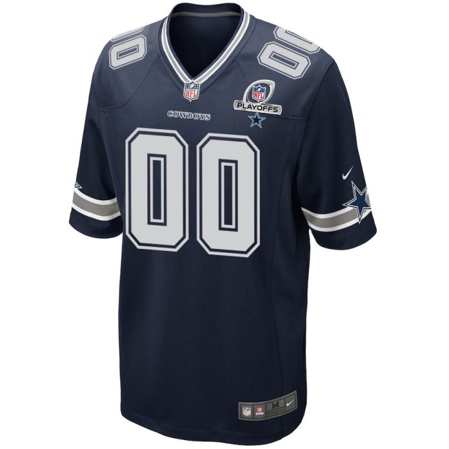 Dallas Cowboys 2023 Playoffs Patch Game Men Custom Jersey - Navy - Image 3