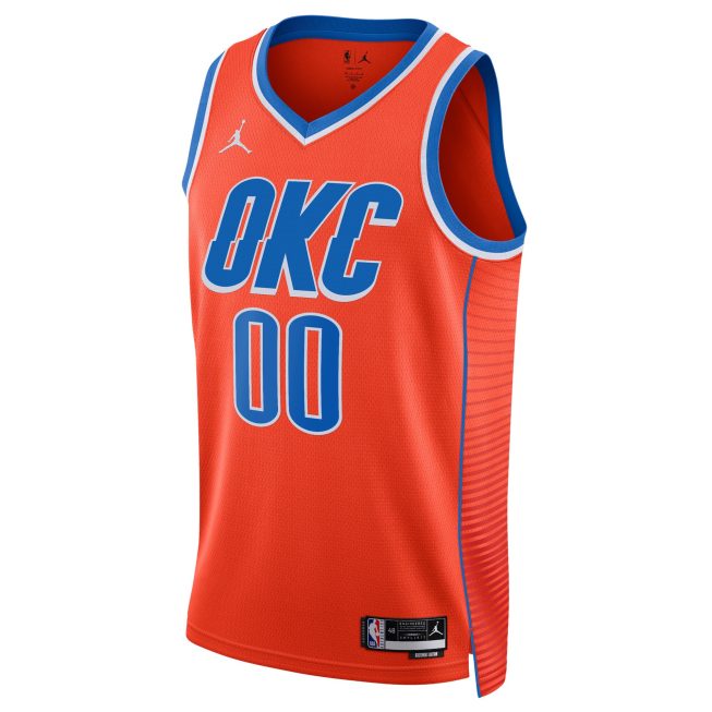 Oklahoma City Thunder Jordan Brand Unisex 2022/23 Swingman Custom Jersey - Statement Edition - Orange - Image 2