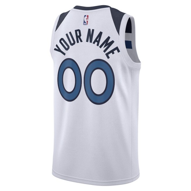 Minnesota Timberwolves 2023/24 Association Swingman Custom Men Jersey - White - Image 3