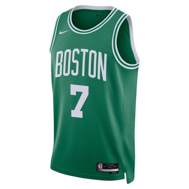 Jaylen Brown 7 Boston Celtics 2024 FINALS PATCH Icon Edition Jersey - Kelly Green - Image 2
