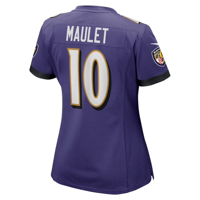 Arthur Maulet 10 Baltimore Ravens Women Game Jersey - Purple - Image 3