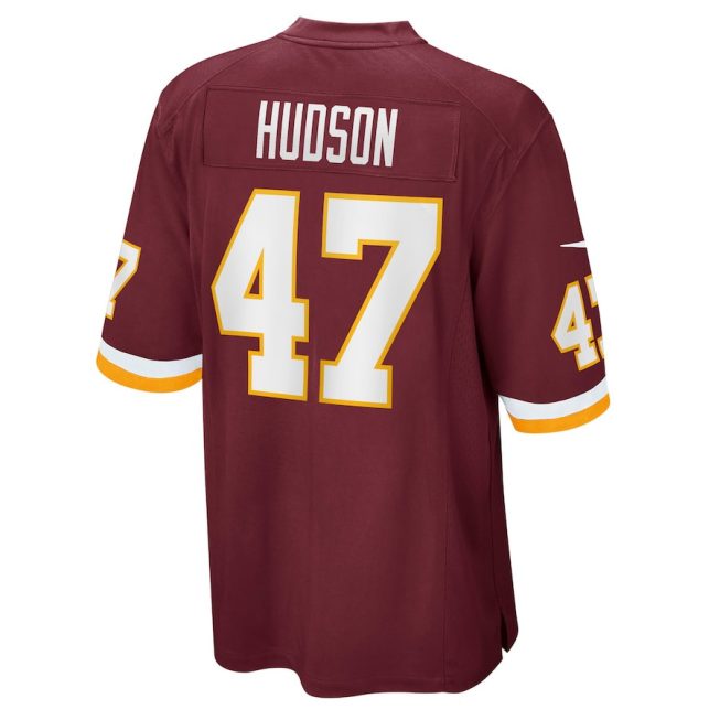 Khaleke Hudson 47 Washington Commanders Team Men Game Jersey - Burgundy - Image 3