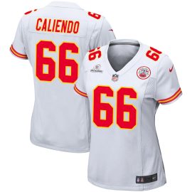 Mike Caliendo 66 Kansas City Chiefs Super Bowl LVIII Patch Game Women Jersey - White