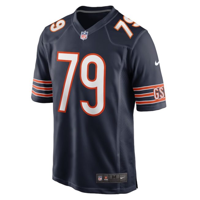 Austen Pleasants 79 Chicago Bears Men Game Jersey - Navy - Image 2