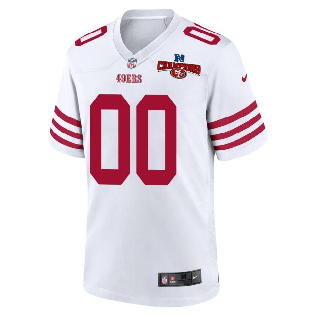 San Francisco 49ers NFC Champions Patch Game Men Custom Jersey - White - Image 2