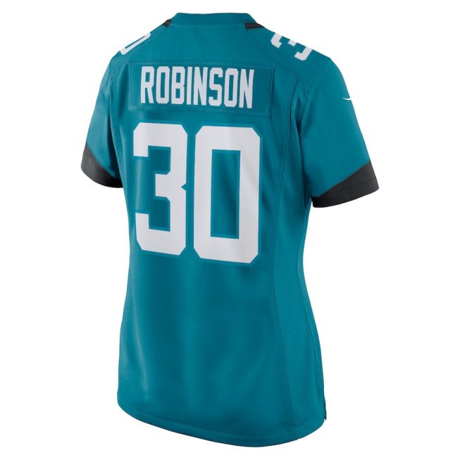 James Robinson 30 Jacksonville Jaguars Women's Game Team Jersey - Teal - Image 3