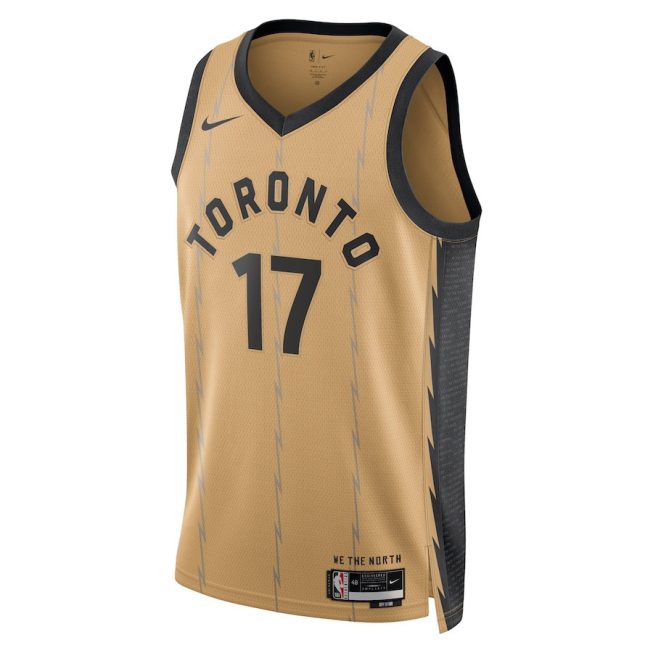 Dennis Schröder 17 Toronto Raptors 2023/24 City Edition Swingman Jersey - Gold - Image 2