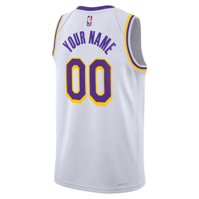 Los Angeles Lakers Unisex Swingman Custom Jersey White - Association Edition - Image 3