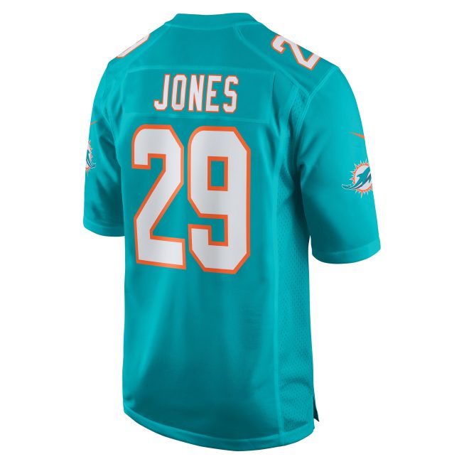 Brandon Jones Miami Dolphins Team Game Jersey - Aqua - Image 3