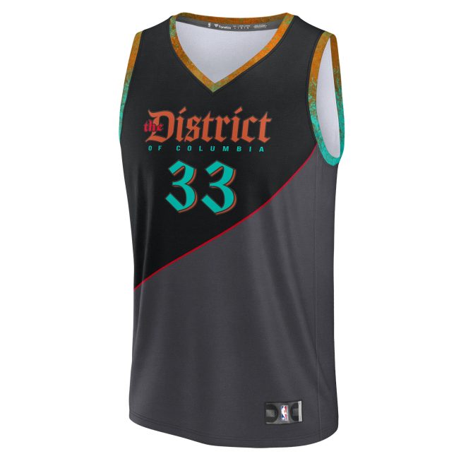 Kyle Kuzma Washington Wizards Fanatics Fast Break Jersey - Black - City Edition - Image 2