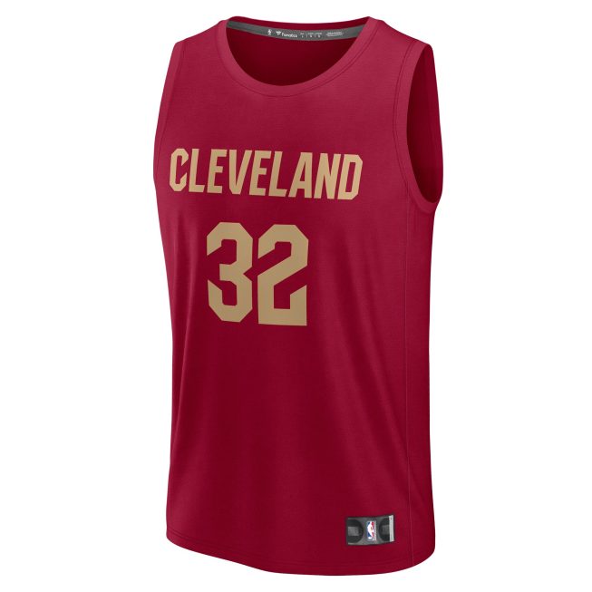 Dean Wade Cleveland Cavaliers Fanatics Fast Break Player Jersey - Icon Edition - Wine - Image 2