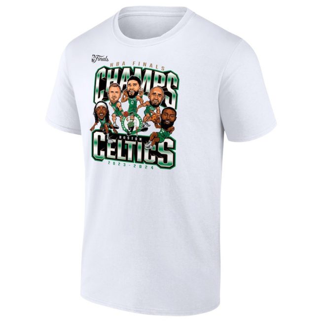 Boston Celtics 2024 Finals Champions Pull Up Jumper Unisex T-Shirt - White - Image 2