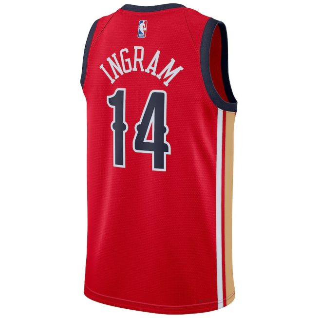 Brandon Ingram 14 New Orleans Pelicans Unisex Swingman Jersey - Statement Edition - Red - Image 3