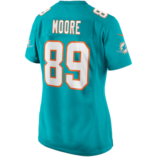 Nat Moore 89 Miami Dolphins Women Game Retired Jersey - Aqua - Image 3