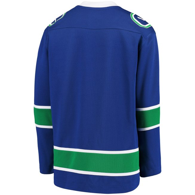 Vancouver Canucks Fanatics Youth Home Replica Blank Jersey - Blue - Image 3