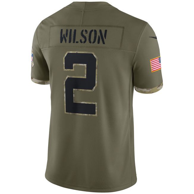 Zach Wilson New York Jets 2022 Salute To Service Limited Jersey - Olive - Image 3