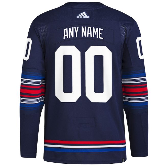 New York Rangers Alternate Primegreen Custom Men Jersey - Navy - Image 3