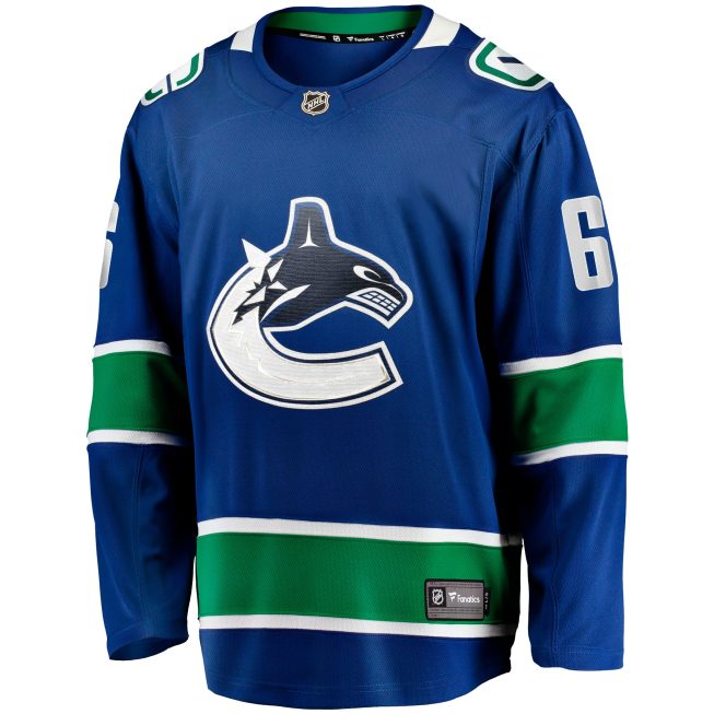 Brock Boeser Vancouver Canucks Fanatics Home Breakaway Jersey - Blue - Image 2