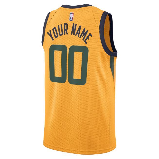 Utah Jazz Swingman Custom Jersey - Statement Edition - Gold - Image 3