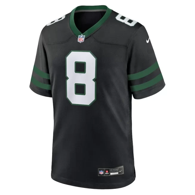 Aaron Rodgers 8 New York Jets Alternate Game Men Jersey - Legacy Black - Image 2