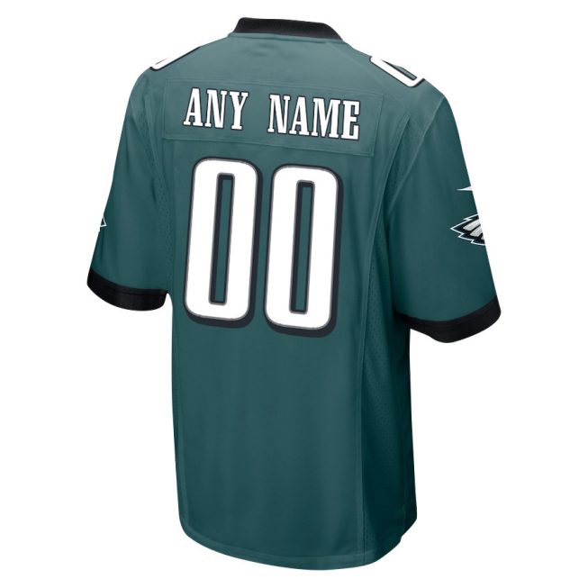 Philadelphia Eagles 2023 Playoffs Patch Game Men Custom Jersey - Midnight Green - Image 3