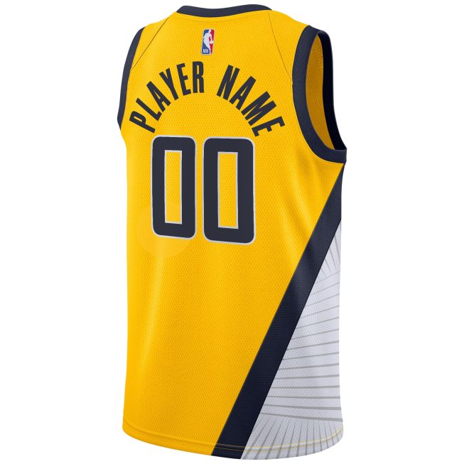 Indiana Pacers Jordan Brand Swingman Custom Jersey - Statement Edition - Gold - Image 3