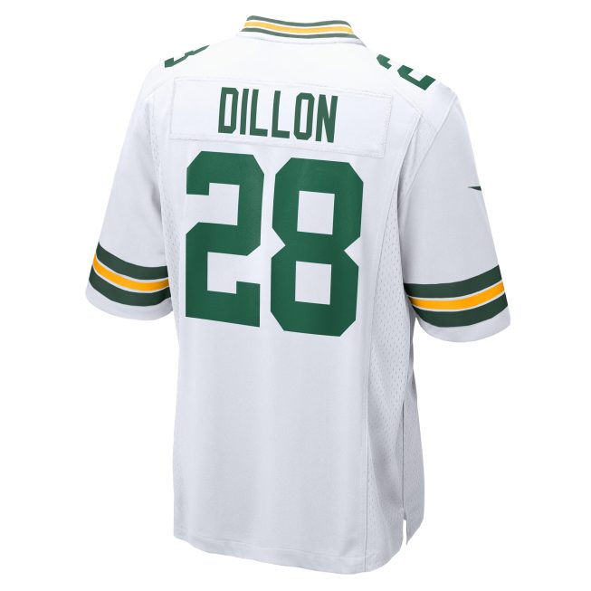 AJ Dillon Green Bay Packers Game Player Jersey - White - Image 3