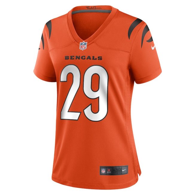 Cam Taylor-Britt 29 Cincinnati Bengals Alternate Game Women Jersey - Orange - Image 2