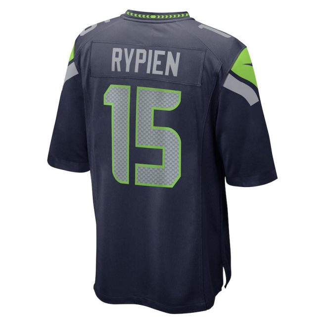 Brett Rypien 15 Seattle Seahawks Game Men Jersey - College Navy - Image 3