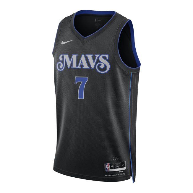 Dwight Powell 7 Dallas Mavericks 2024 FINALS PATCH Swingman Jersey - City Edition - Black - Image 2