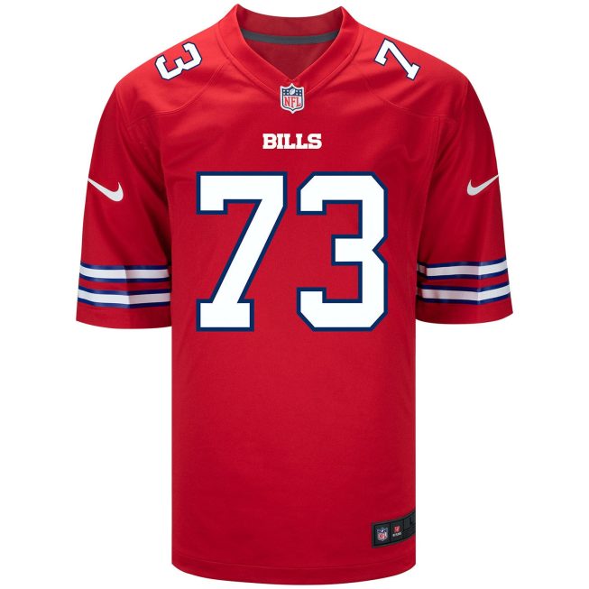 Dion Dawkins 73 Buffalo Bills Men Alternate Game Jersey - Red - Image 2