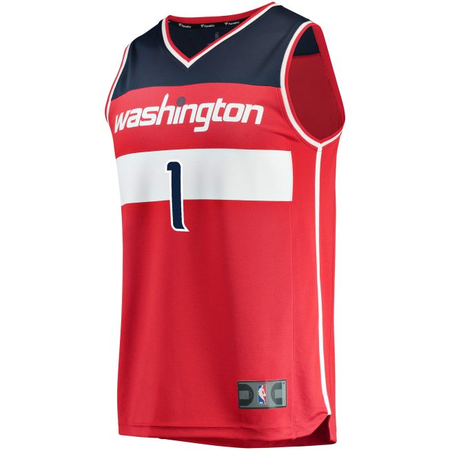 Johnny Davis Washington Wizards Fanatics Youth Fast Break Replica Jersey - Icon Edition - Red - Image 2
