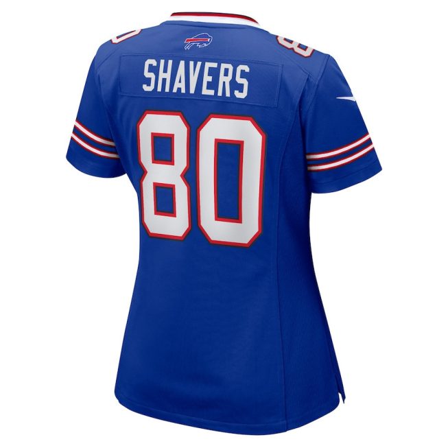 Tyrell Shavers 80 Buffalo Bills Women Team Game Jersey - Royal - Image 3