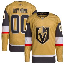 Vegas Golden Knights Home Primegreen Authentic Custom Jersey - Gold