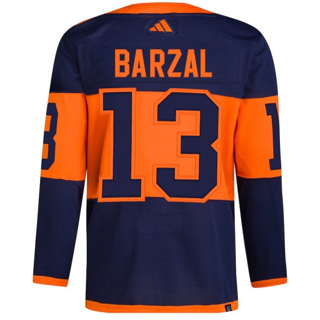 Mathew Barzal 13 New York Islanders 2024 Stadium Series Primegreen Men Jersey - Navy - Image 3