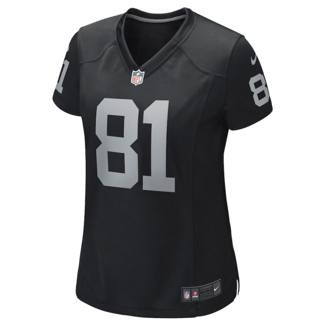 Tim Brown 81 Las Vegas Raiders Women Game Retired Jersey - Black - Image 2