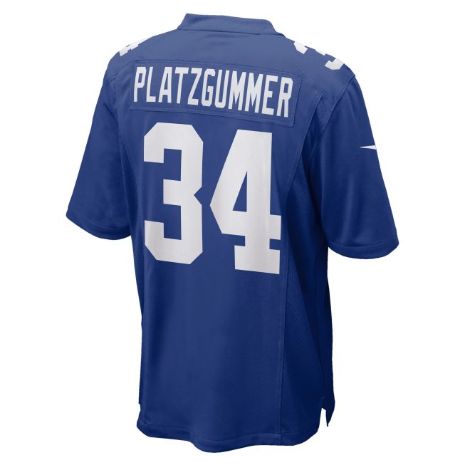 Sandro Platzgummer New York Giants Game Player Jersey - Royal - Image 3