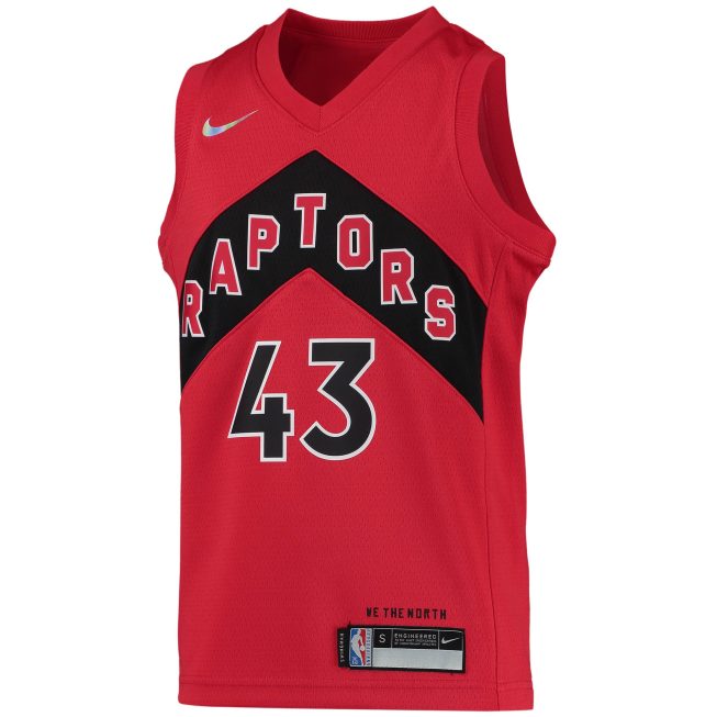 Pascal Siakam Toronto Raptors Youth 2021/22 Diamond Swingman Jersey - Icon Edition - Red - Image 2